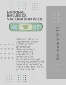 National Influenza Vaccination Week promotes flu vaccination awareness and importance.